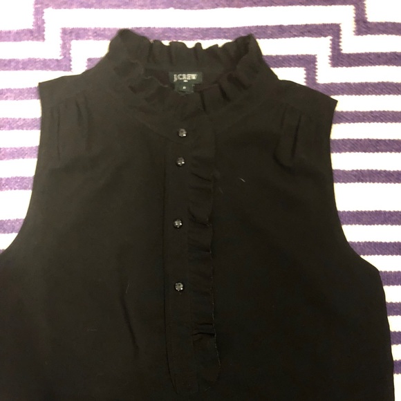 JCrew Black Ruffles Top - Picture 5 of 7